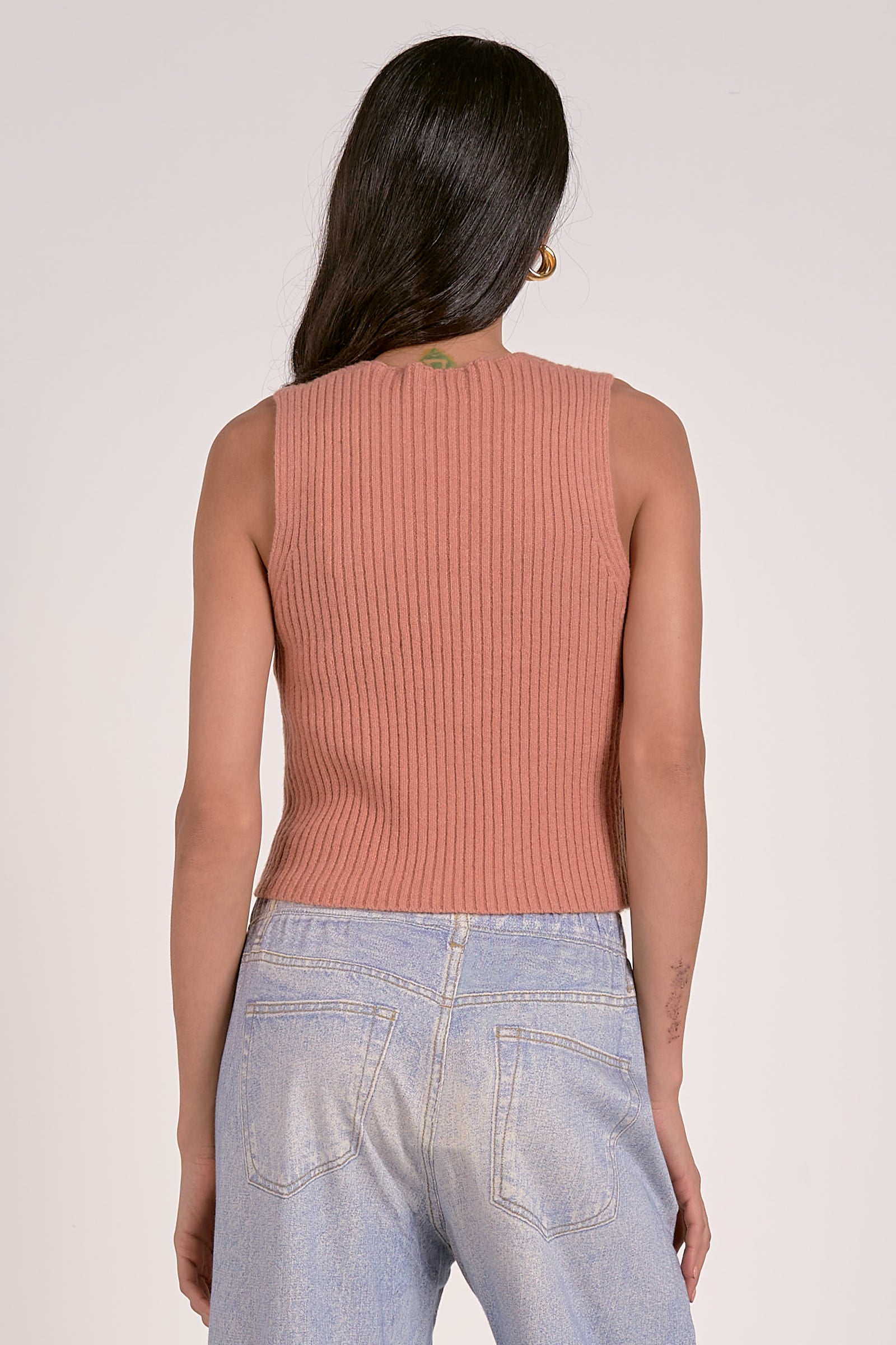 Bella Sweater Vest in Rust - Image 5