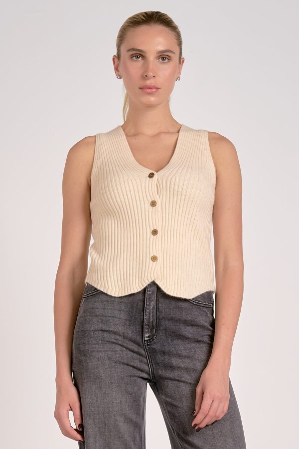Bella Sweater Vest in Cream