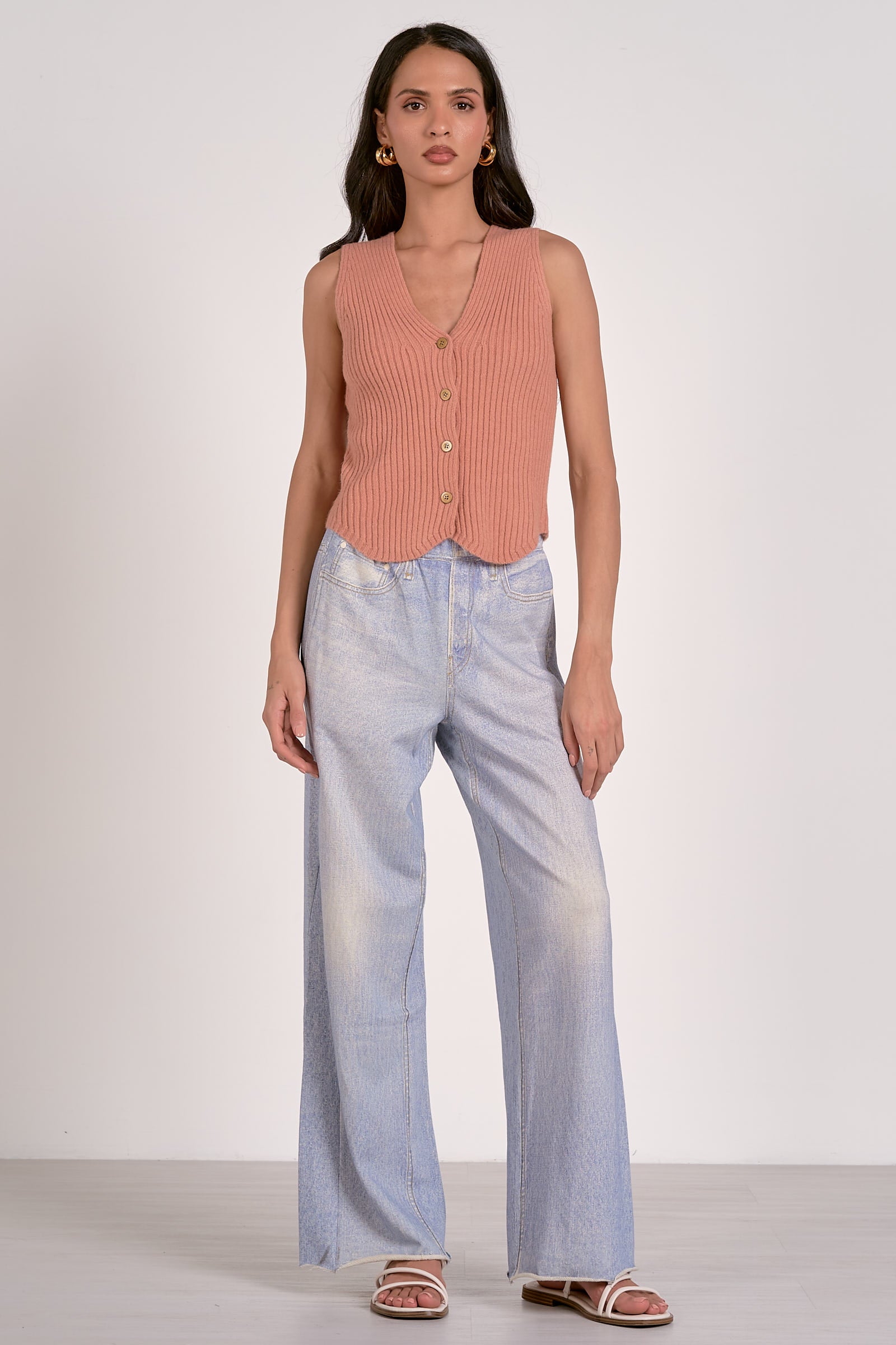 Bella Sweater Vest in Rust - Image 2