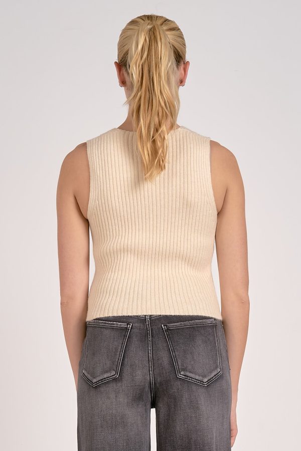 Bella Sweater Vest in Cream - Image 4