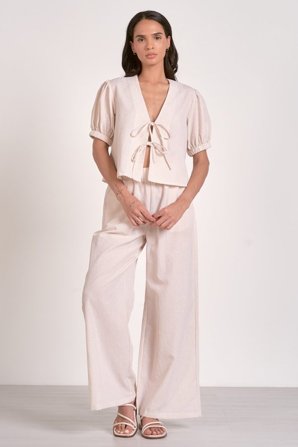 Vita Pants in Tan Seersucker - Image 5