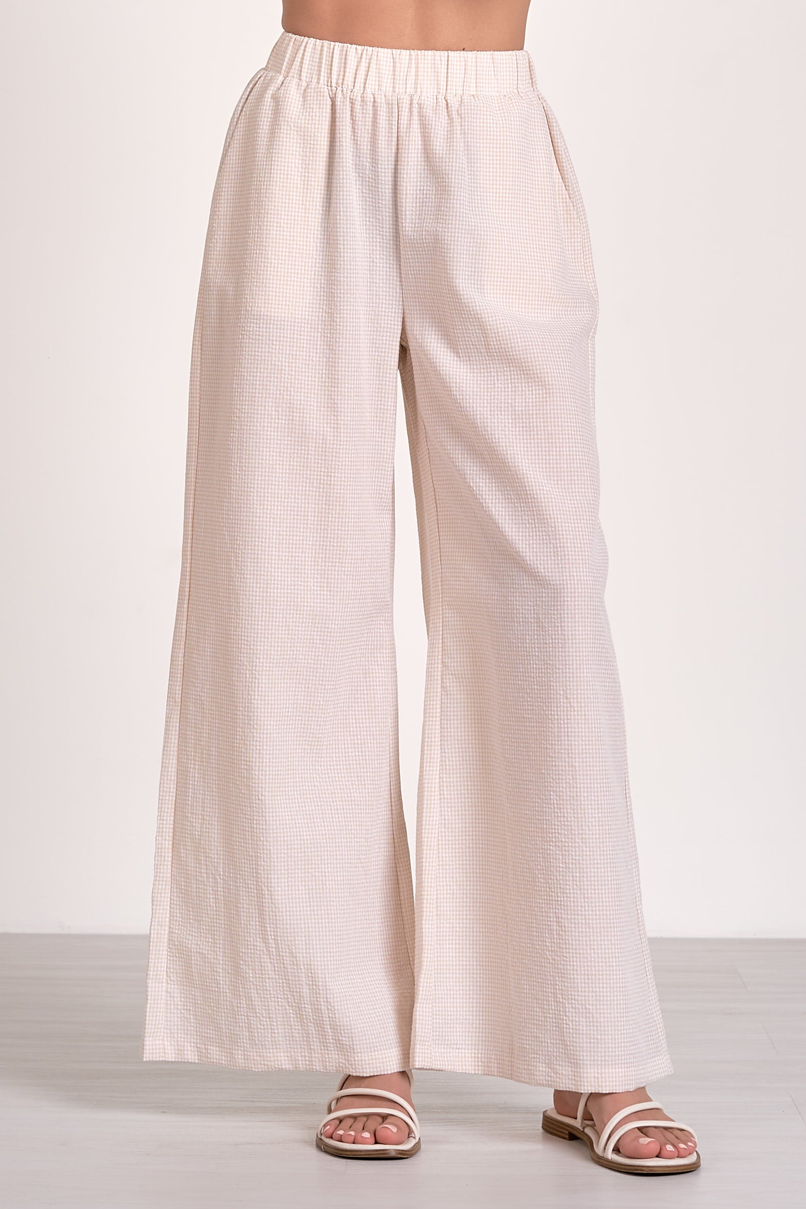Vita Pants in Tan Seersucker - Image 2