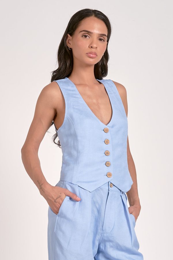Lana Vest in Light Blue - Image 3