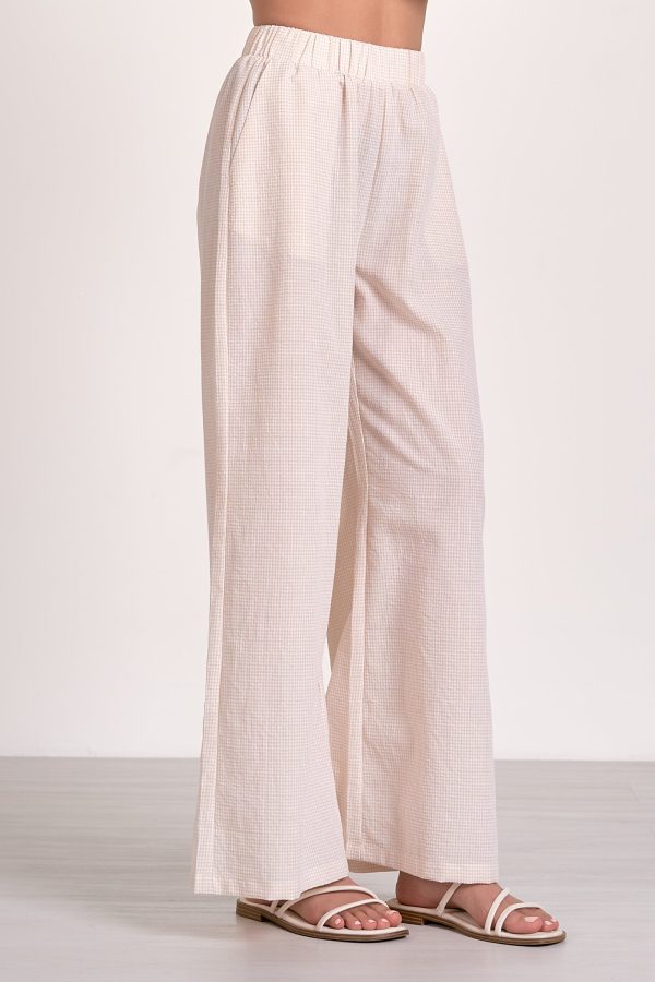 Vita Pants in Tan Seersucker - Image 3
