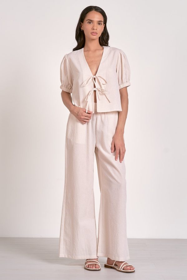 Dolce Top in Tan Seersucker - Image 2
