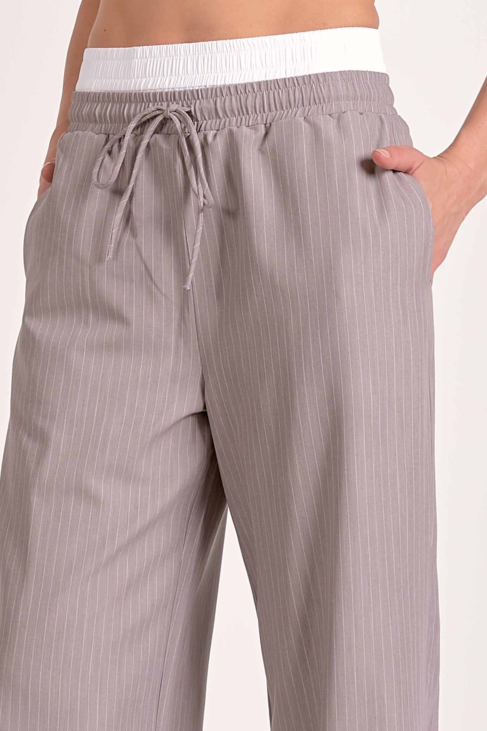 Elan Trent Trouser in Grey Stripe - Image 4