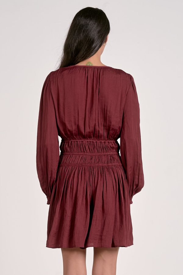 Elan Long Sleeve Gathered Mini Dress - Image 4
