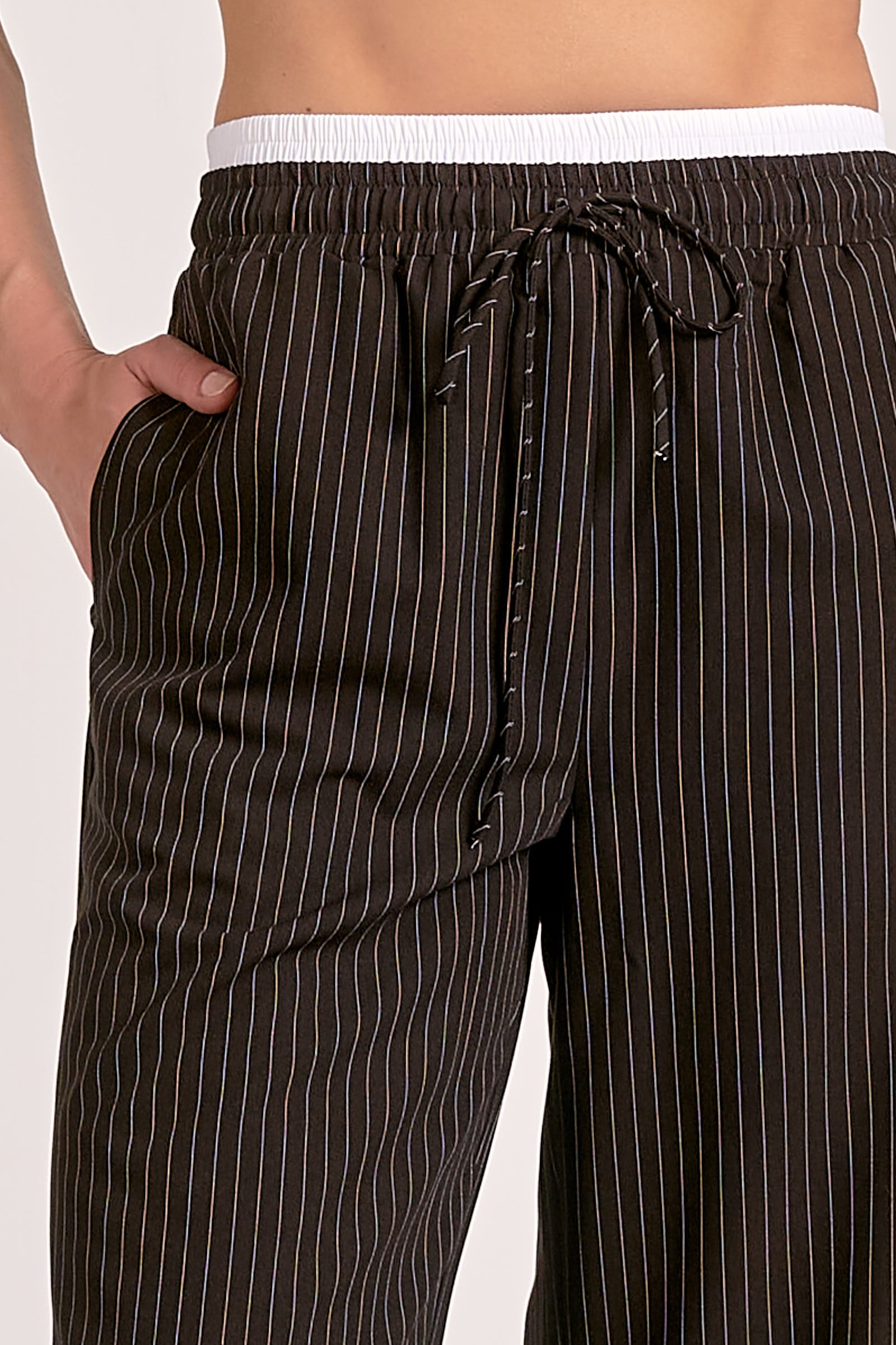 Elan Trent Trousers in Black Stripe - Image 4