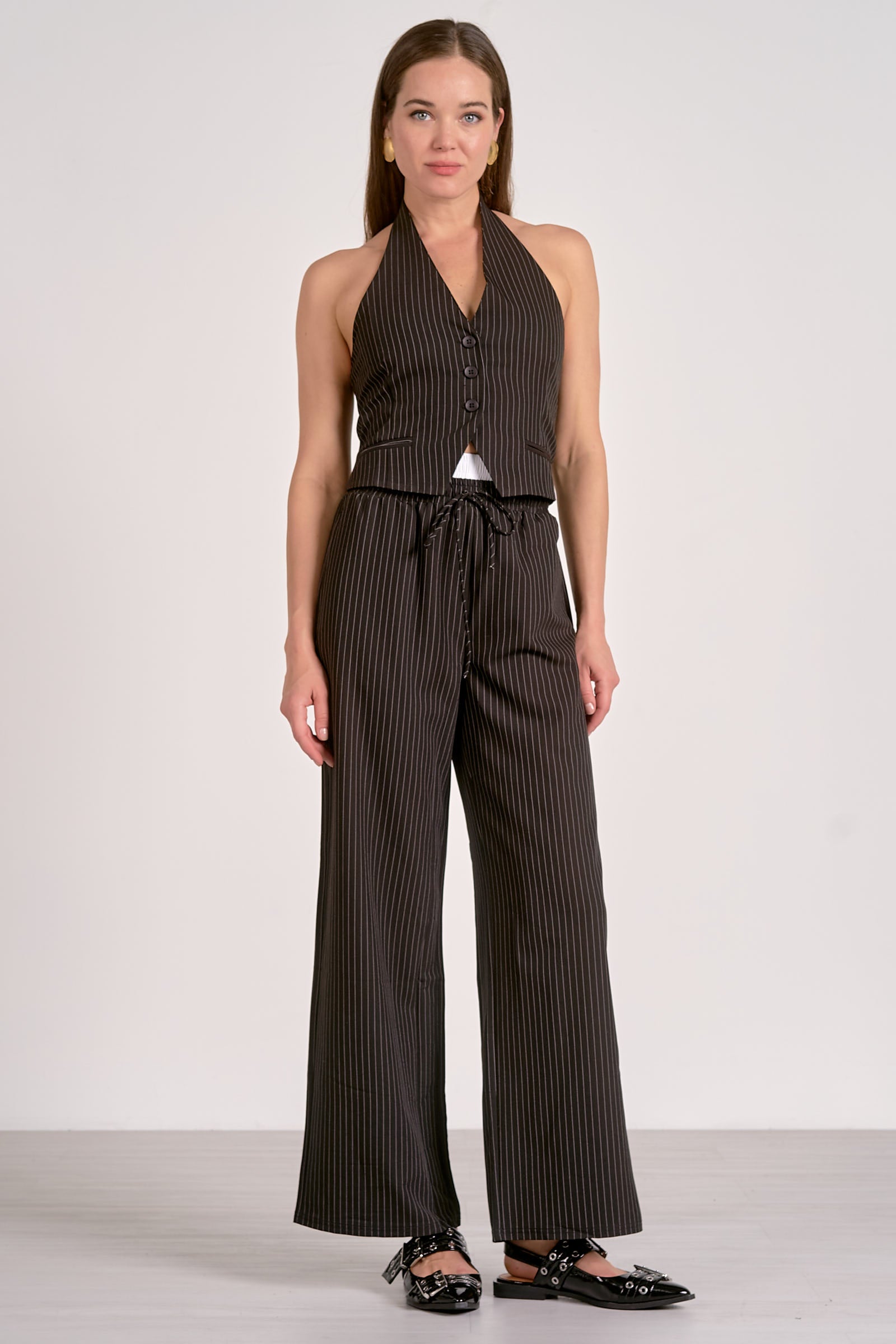 Elan Trent Trousers in Black Stripe - Image 2