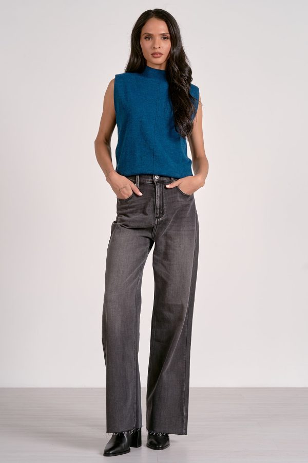 Elan Mock Neck Sweater in Teal - Image 5