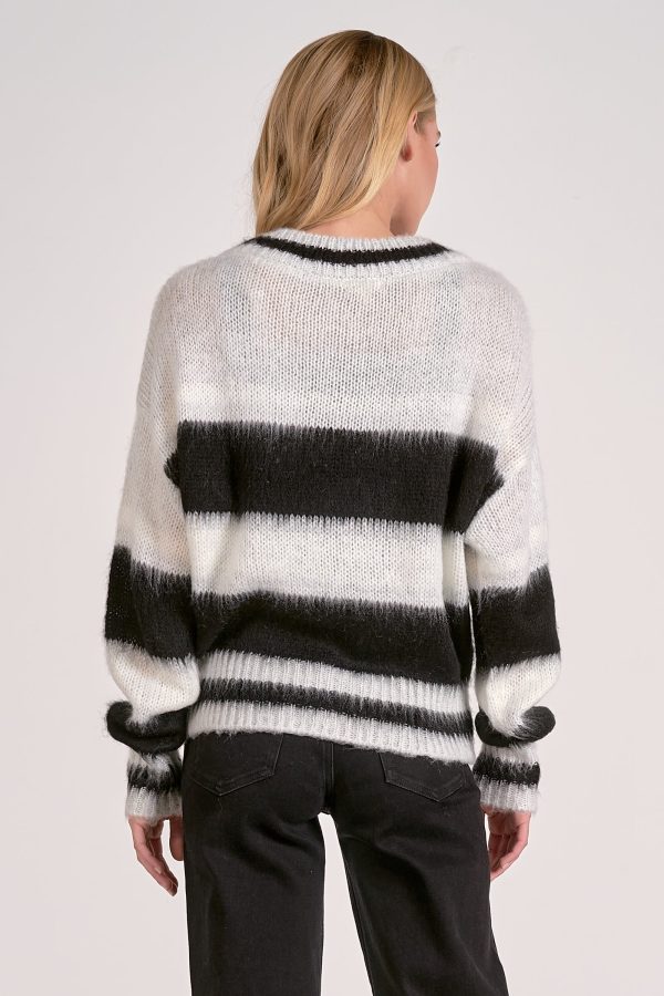 Elan Striped V-Neck Cardigan Sweater - Image 5
