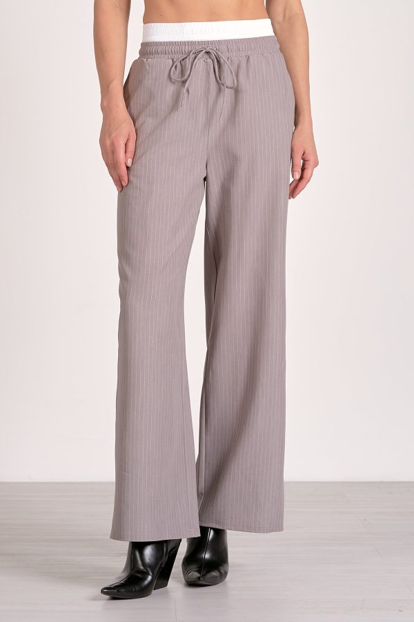 Elan Trent Trouser in Grey Stripe