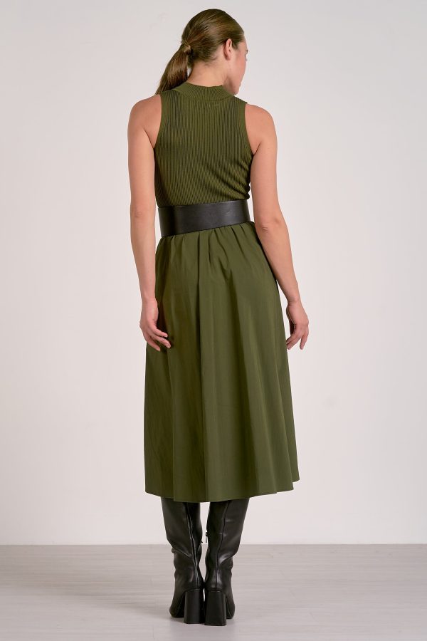 Elan Elsie Mixed Media Maxi Dress in Pine - Image 4