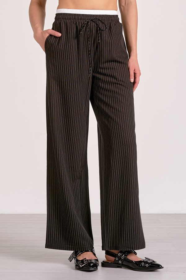 Elan Trent Trousers in Black Stripe