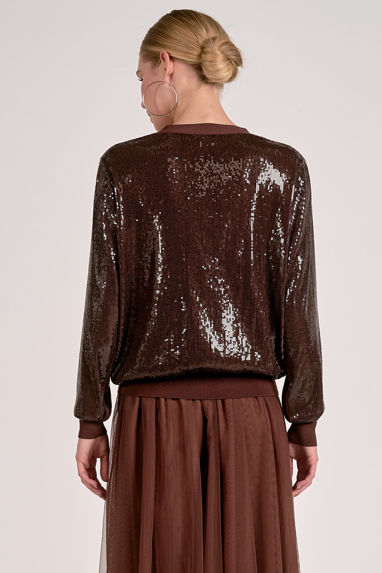 Elan Coco Relaxed Sequin Cardigan - Image 5