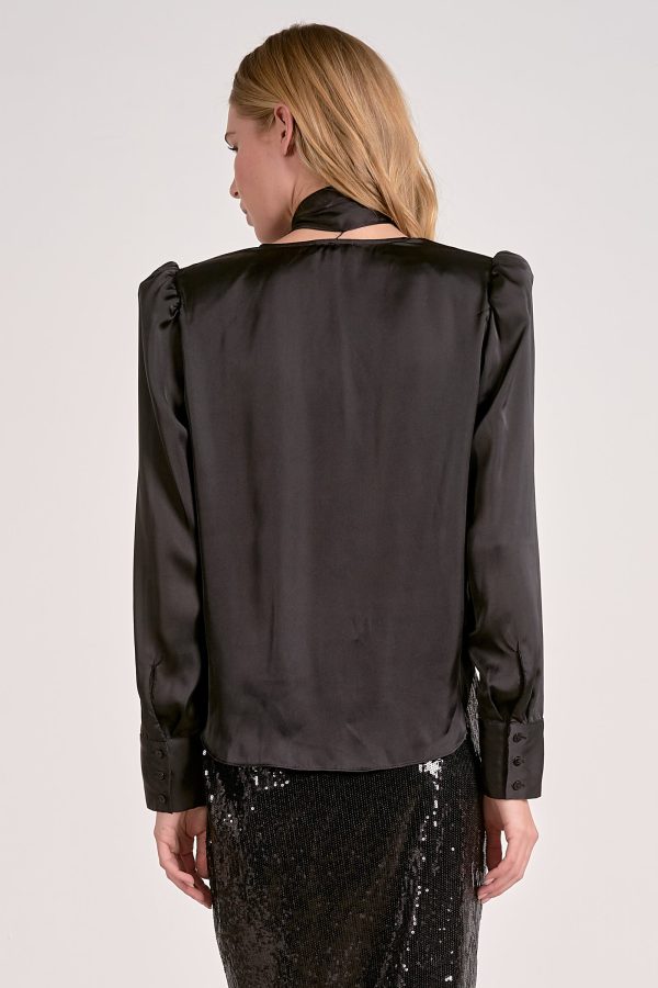 Elan Long Sleeve V-Neck Scarf Top - Image 4