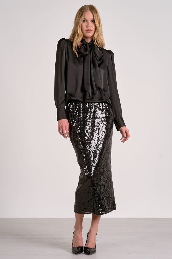 Elan Long Sleeve V-Neck Scarf Top - Image 5