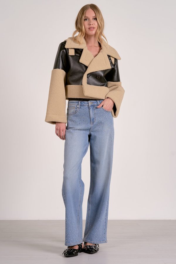 Elan Faux Leather Sherpa Jacket - Image 6