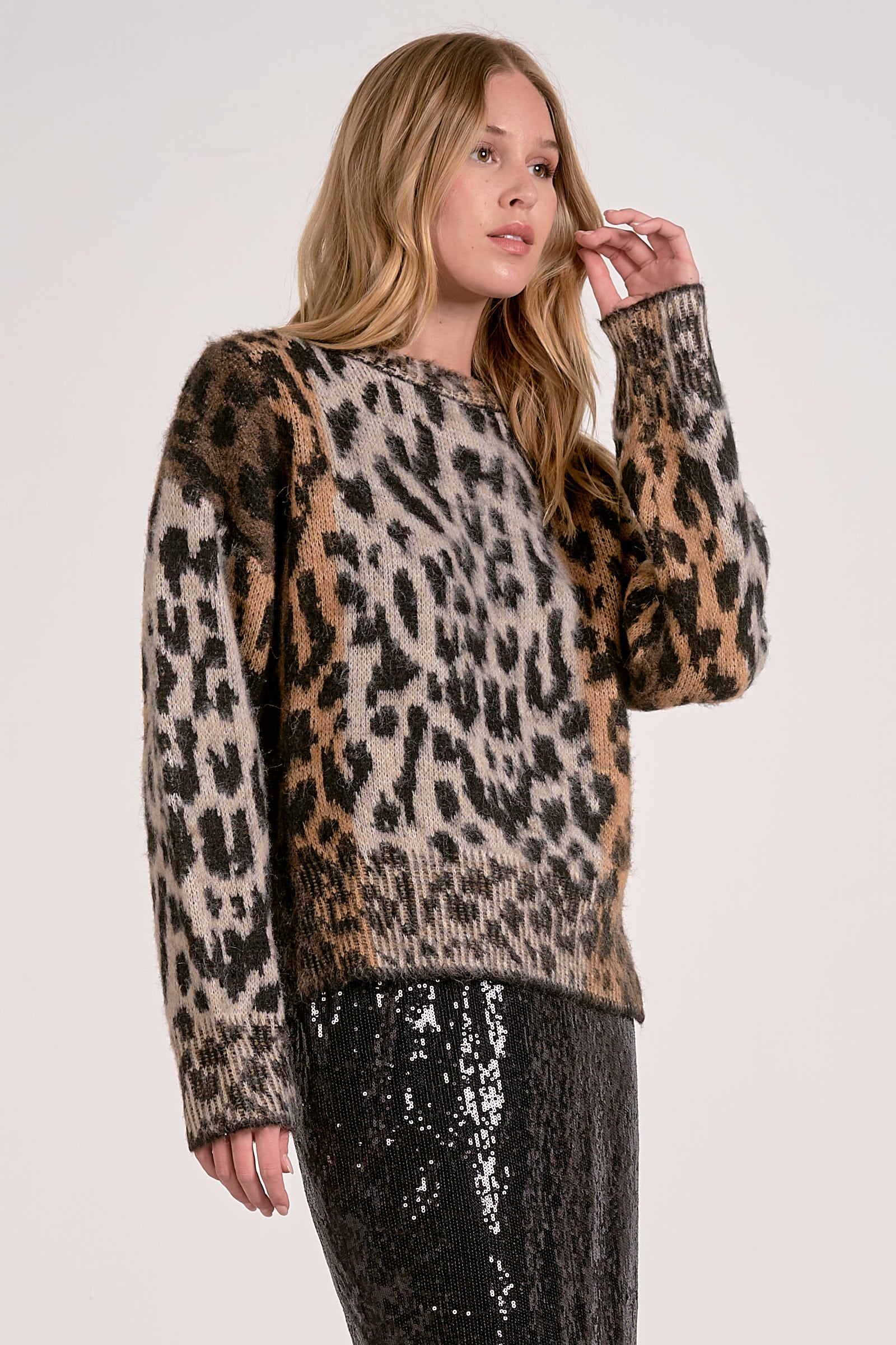 Elan Crewneck Cheetah Sweater - Image 3