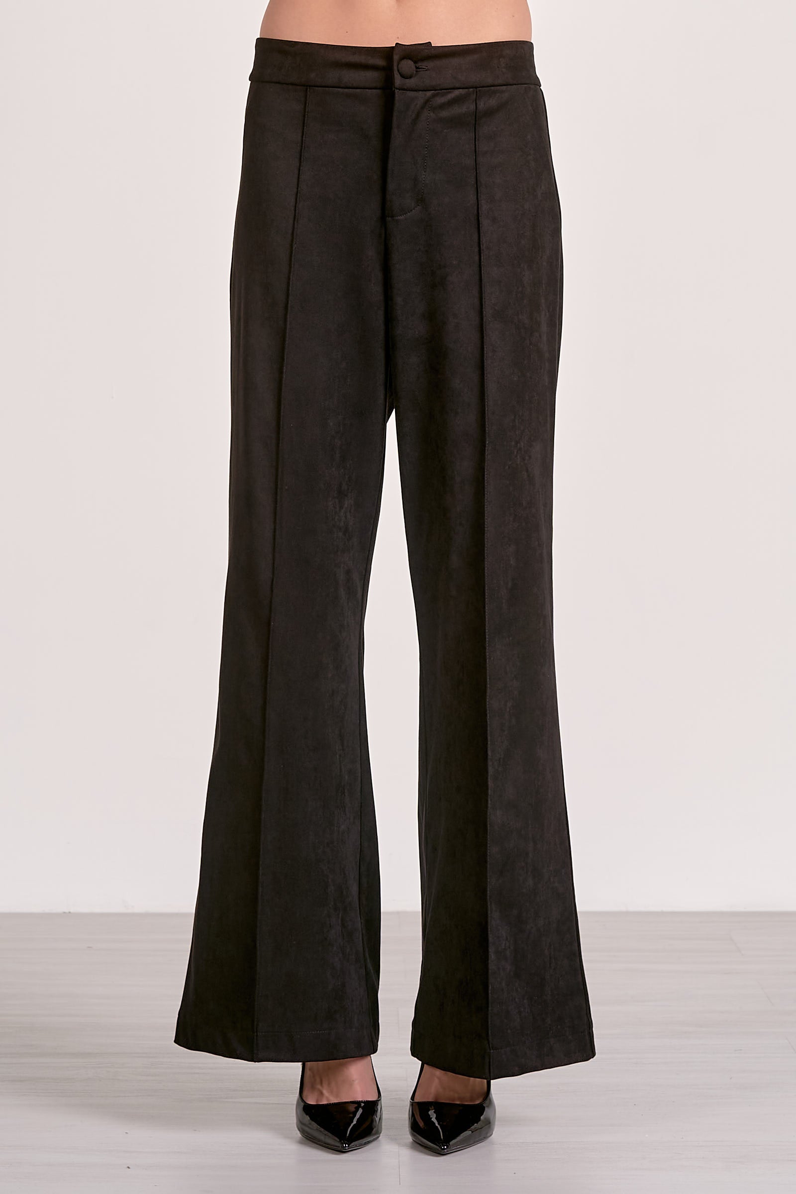 Elan Suede High Waist Pants in Black - Image 2