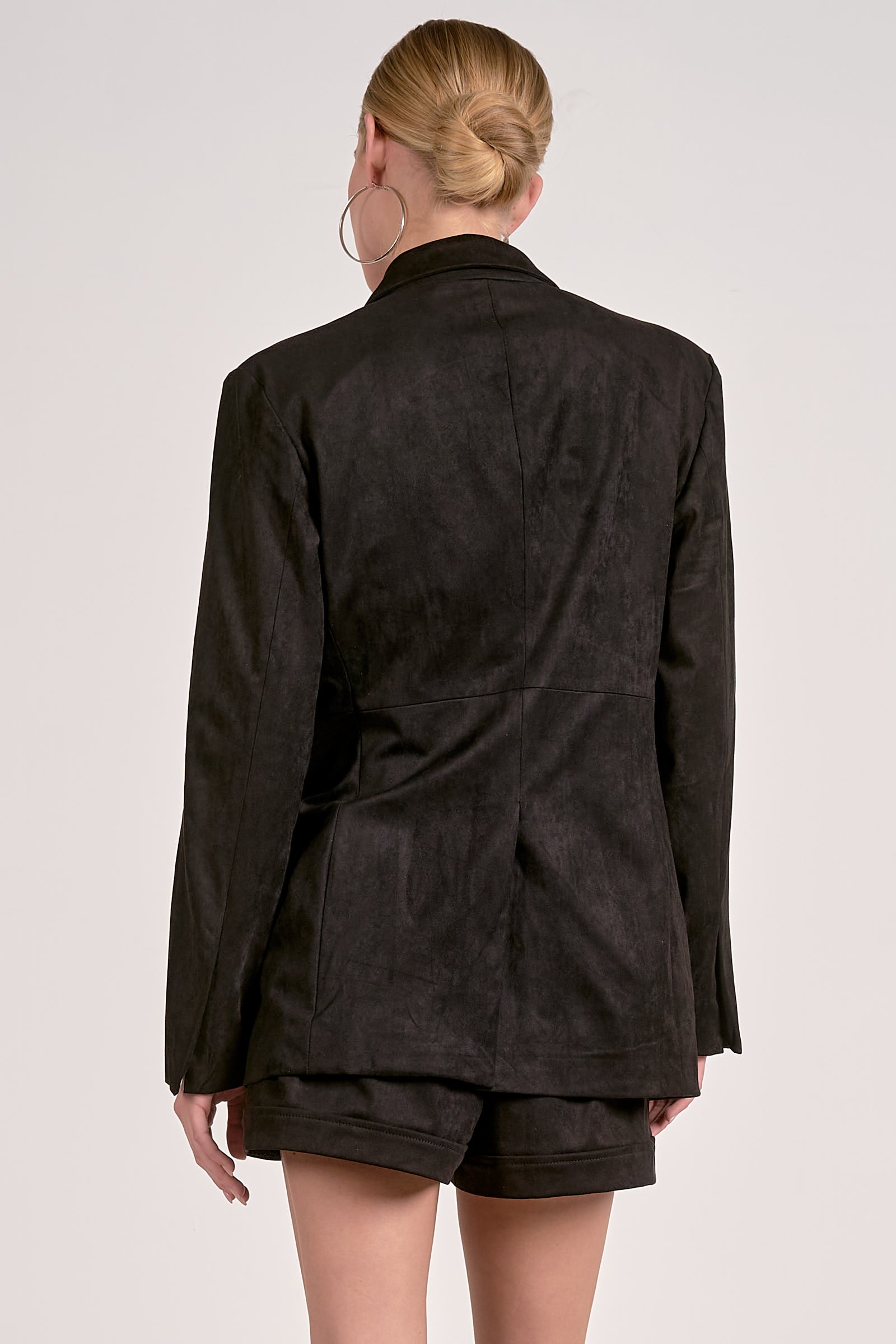 Elan Suede Blazer in Black - Image 4