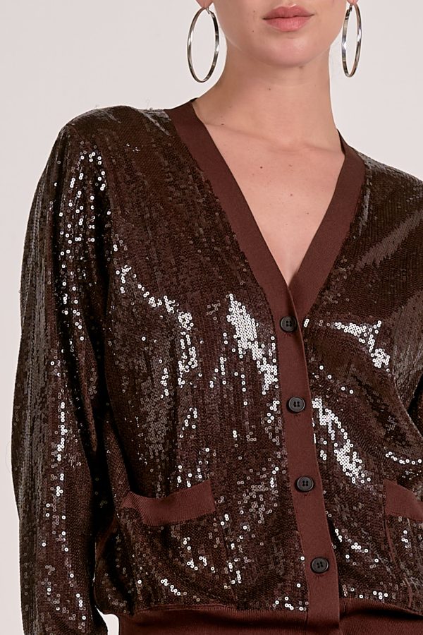 Elan Coco Relaxed Sequin Cardigan - Image 3