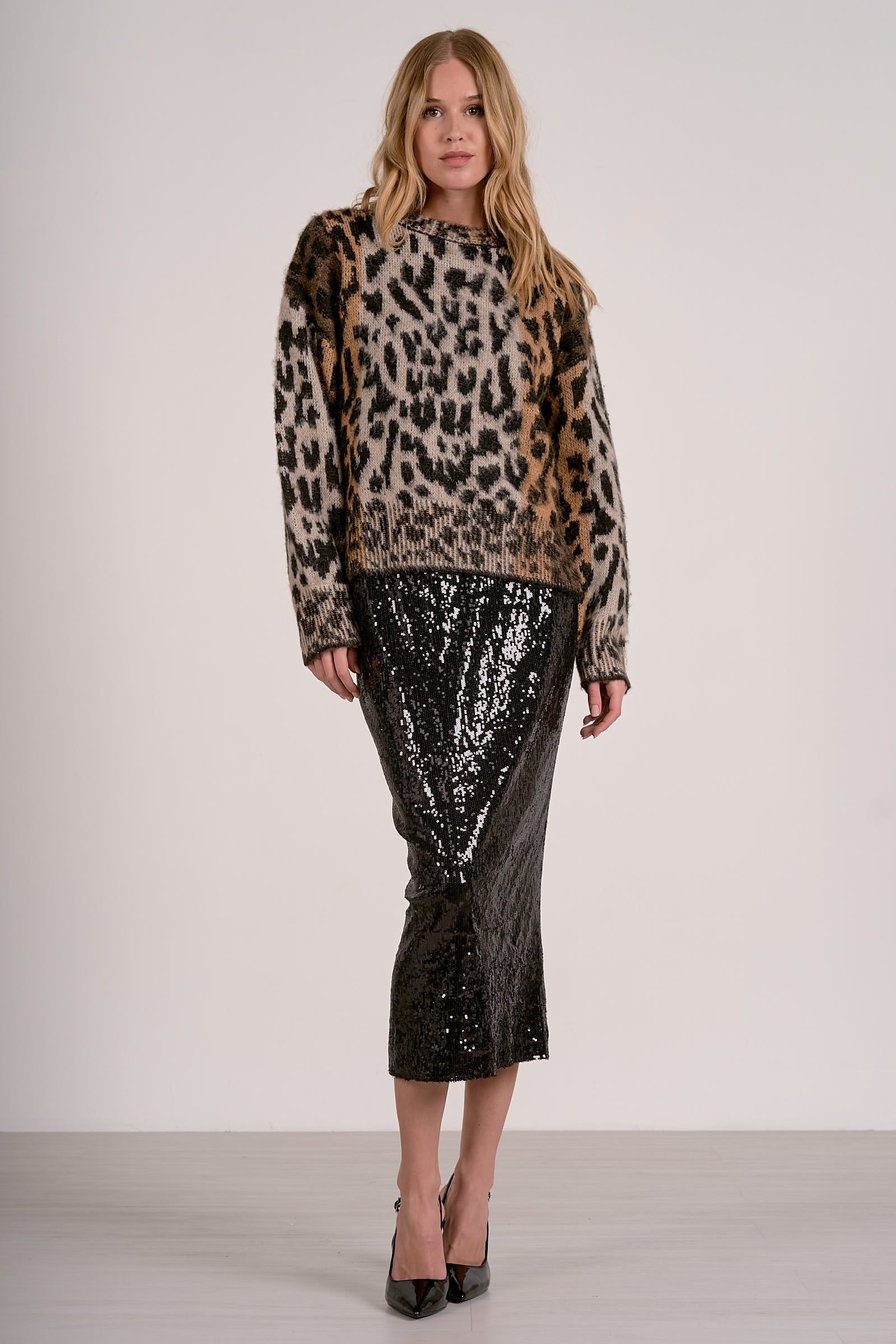 Elan Crewneck Cheetah Sweater - Image 1