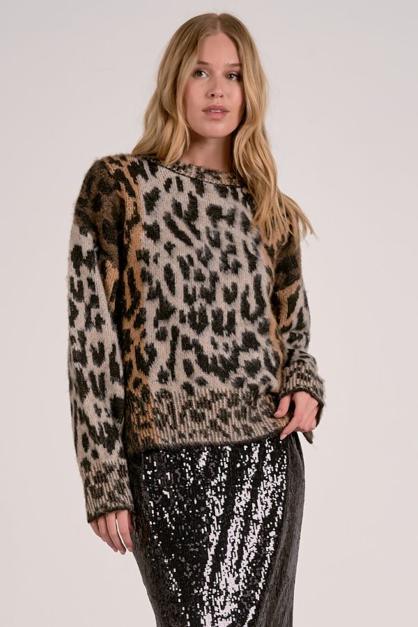 Elan Crewneck Cheetah Sweater - Image 2