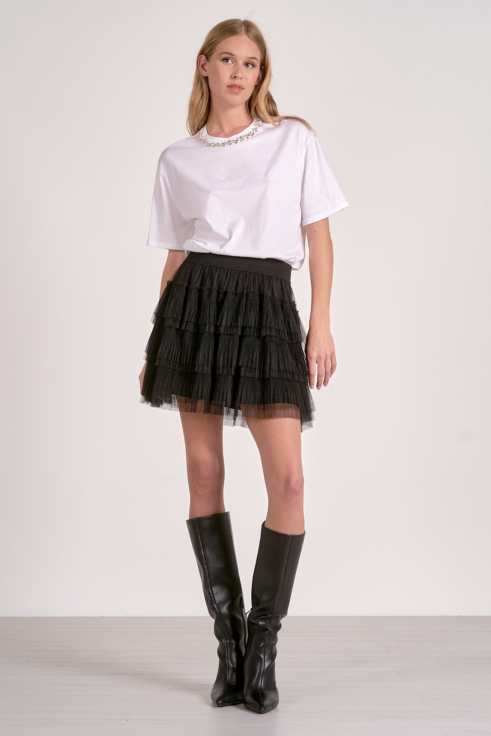 Elan Embellished Neck Tee - Image 2