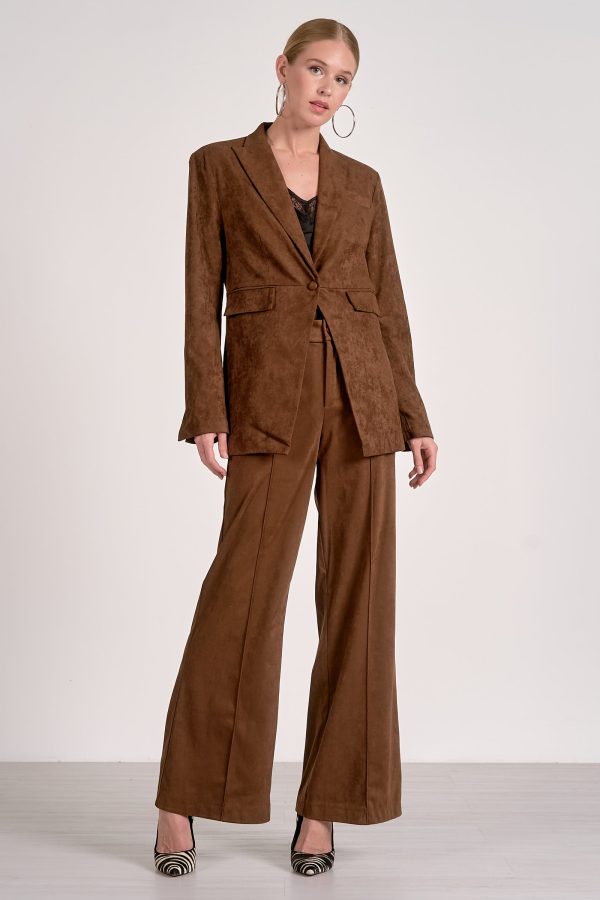 Elan Suede Blazer in Chocolate - Image 5