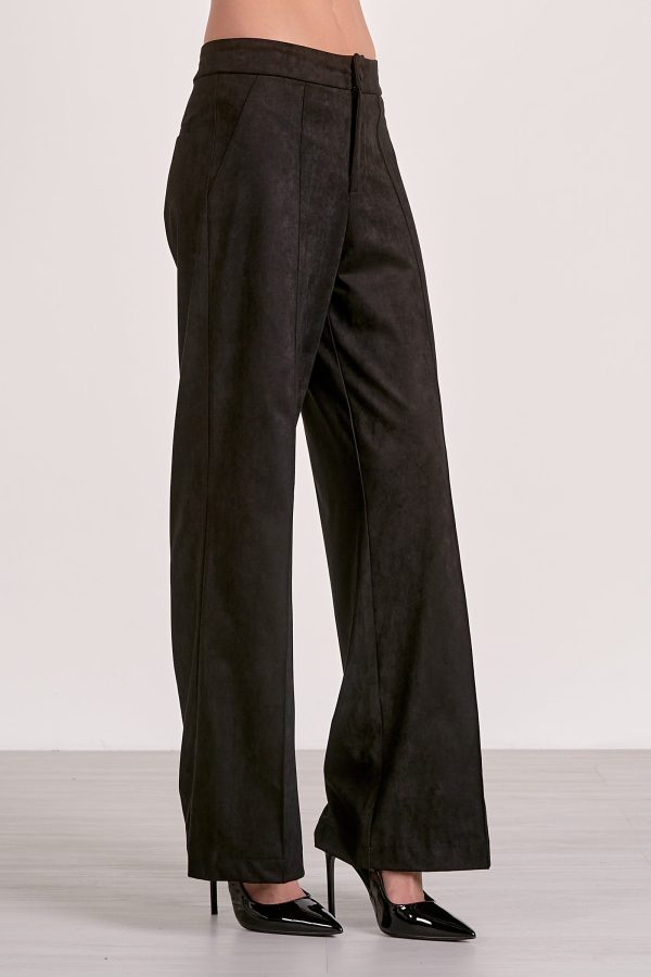 Elan Suede High Waist Pants in Black - Image 3