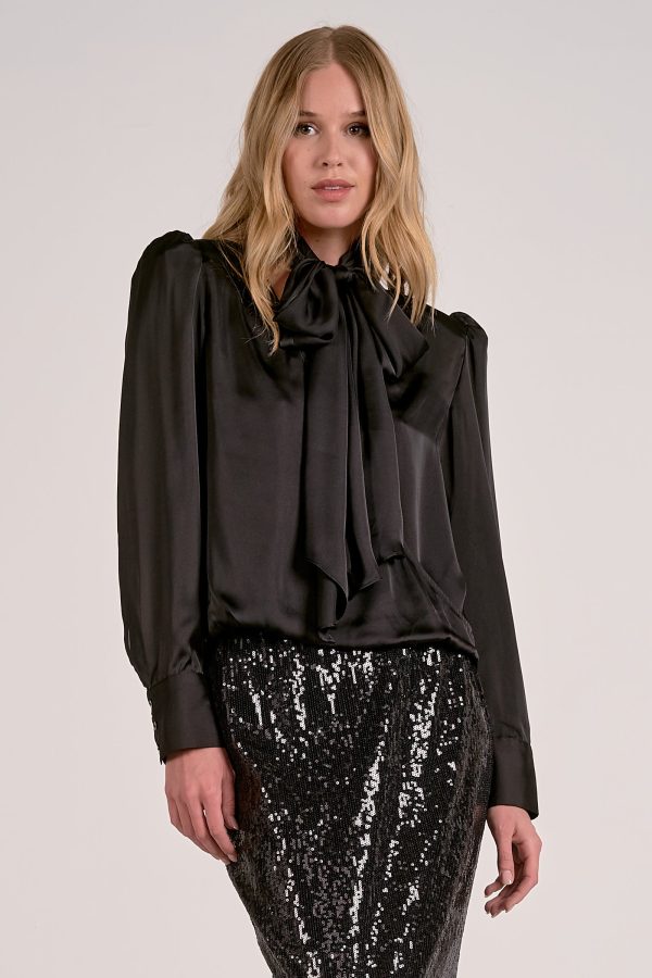 Elan Long Sleeve V-Neck Scarf Top