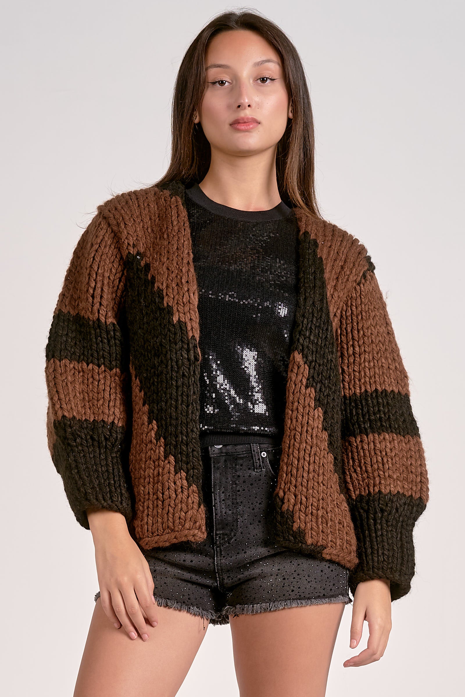 Elan Chunky Cardigan Sweater - Image 1