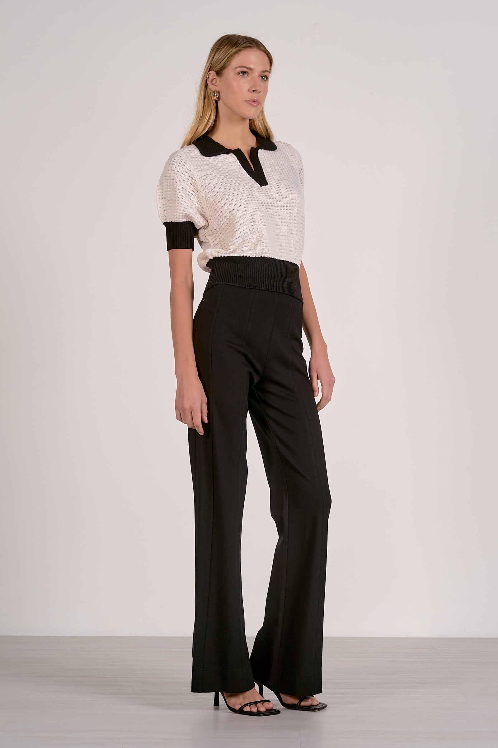 Elan Crochet Contrast Trim Top - Image 4