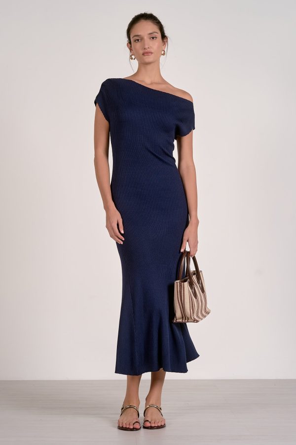 Elan Ribbed Cap Sleeve Knit Maxi Dress