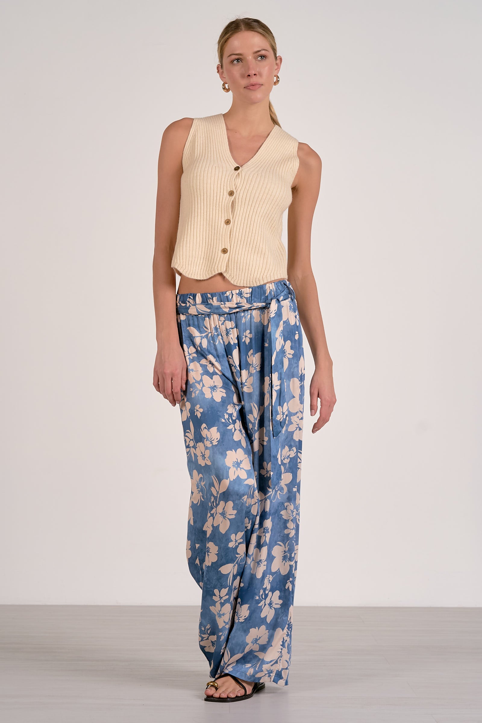 Elan Floral Belted Trousers - Image 1