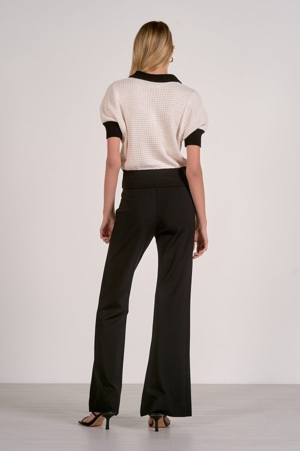 Elan Crochet Contrast Trim Top - Image 5