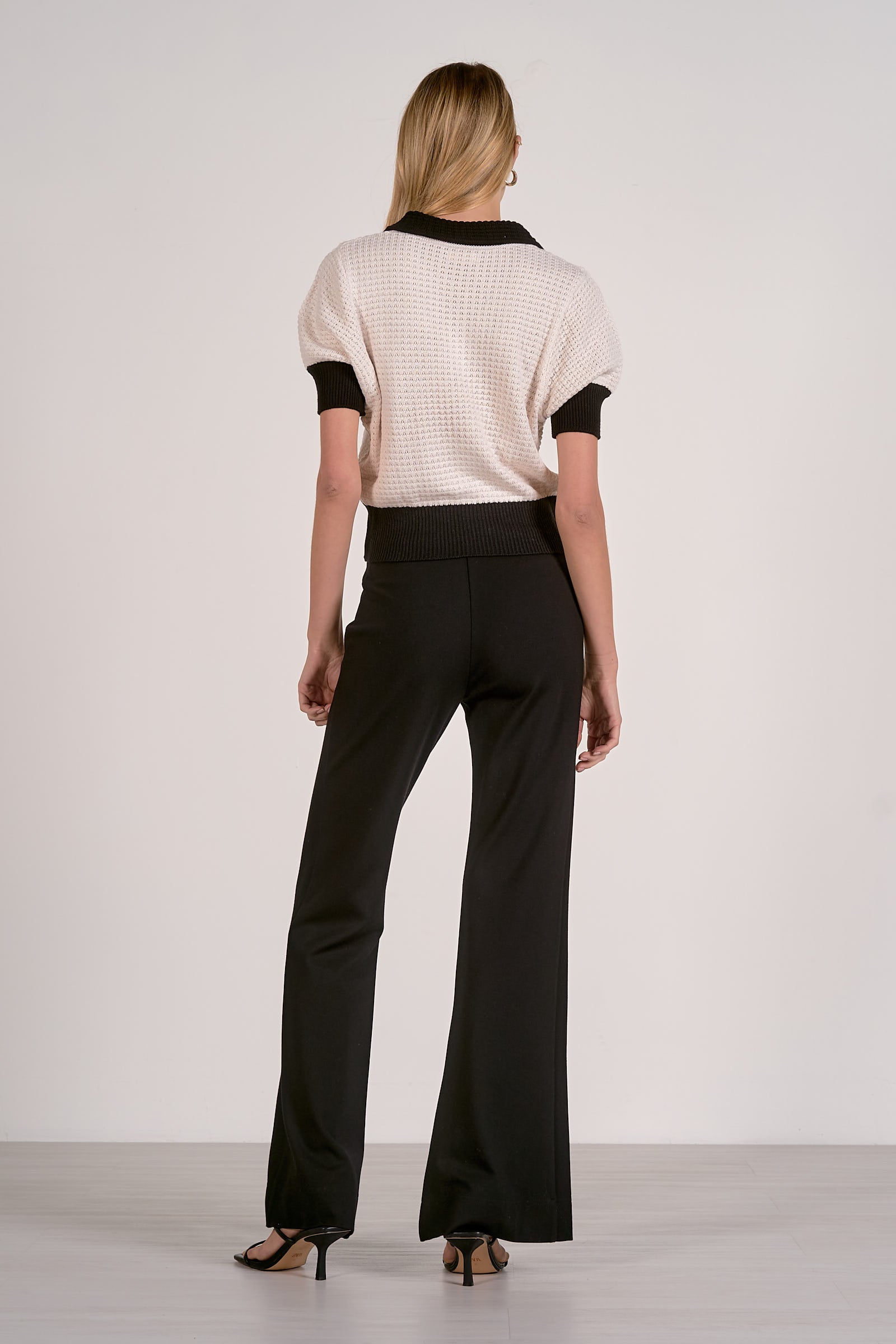 Elan Crochet Contrast Trim Top - Image 5