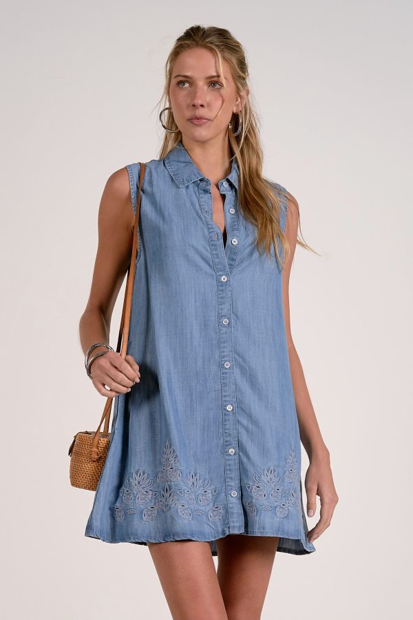 Elan Chambray Sleeveless Shirtdress - Image 5