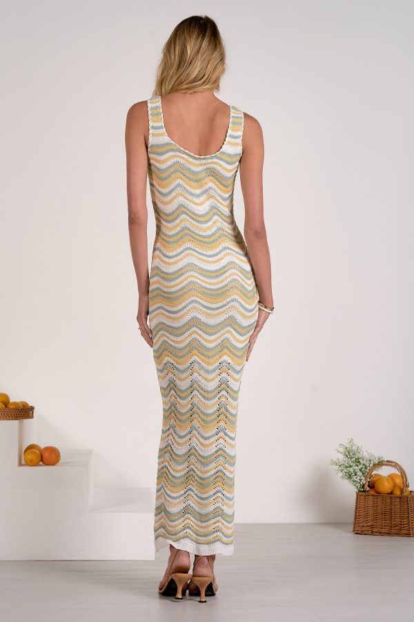 Elan Open Knit Chevron Sleeveless Maxi Dress - Image 5