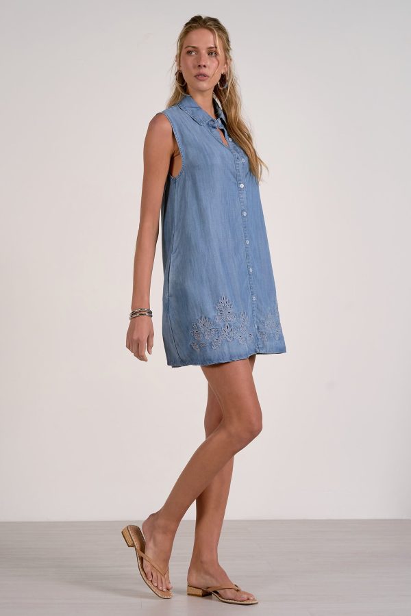 Elan Chambray Sleeveless Shirtdress - Image 4