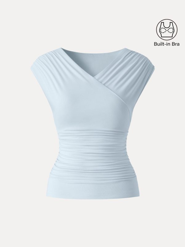 SkinKiss Surplice V-Neck Ruching Bra Top - Image 15