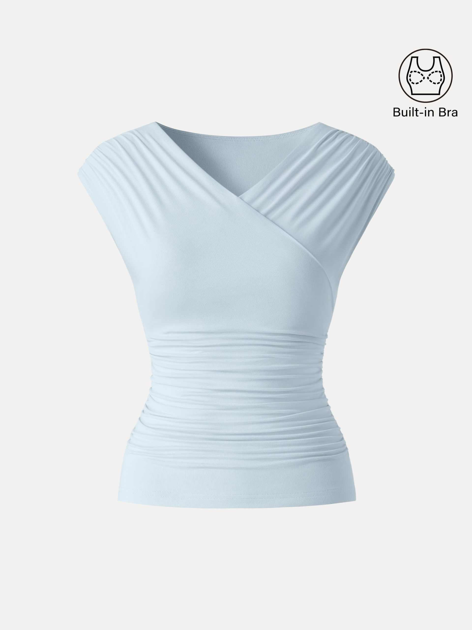 SkinKiss Surplice V-Neck Ruching Bra Top - Image 15