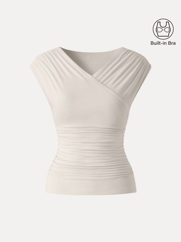 SkinKiss Surplice V-Neck Ruching Bra Top - Image 17