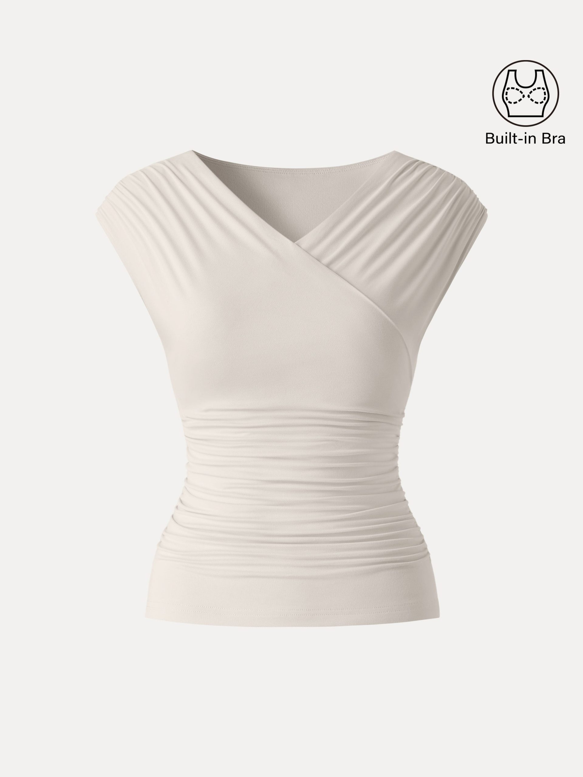 SkinKiss Surplice V-Neck Ruching Bra Top - Image 17