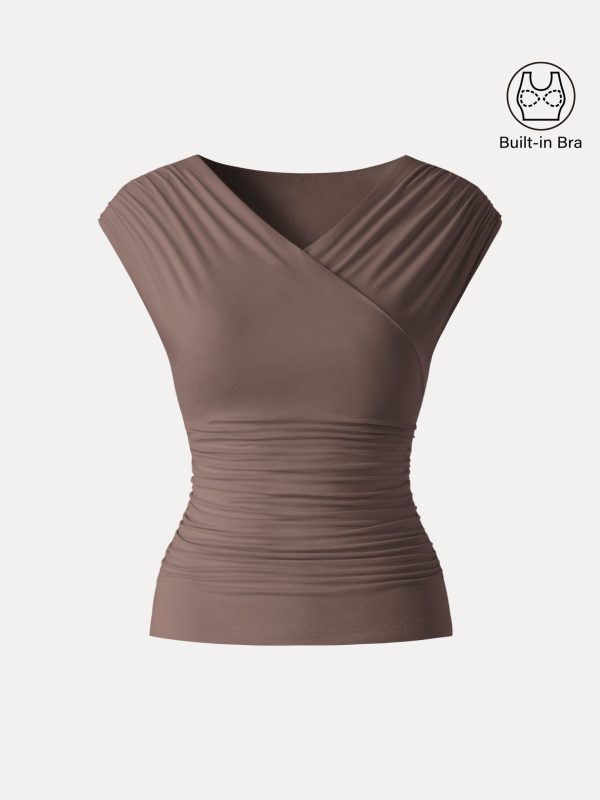 SkinKiss Surplice V-Neck Ruching Bra Top - Image 18