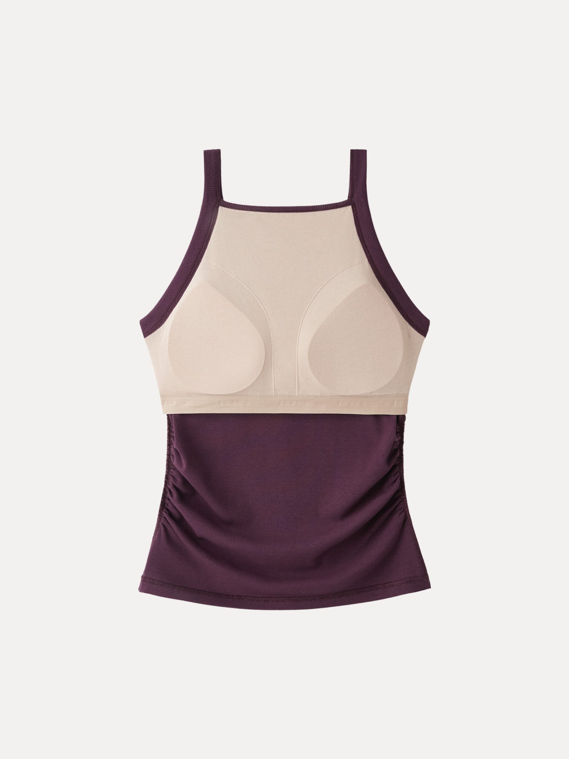 Plantive Chic Square Neck Ruched Rib Bra Tank - Image 8