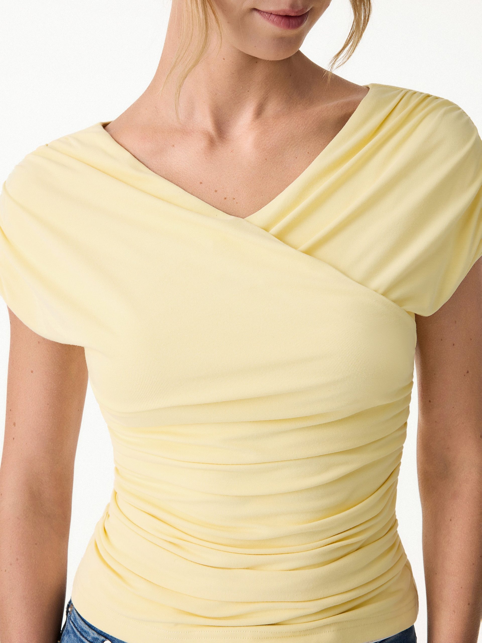 SkinKiss Surplice V-Neck Ruching Bra Top - Image 2