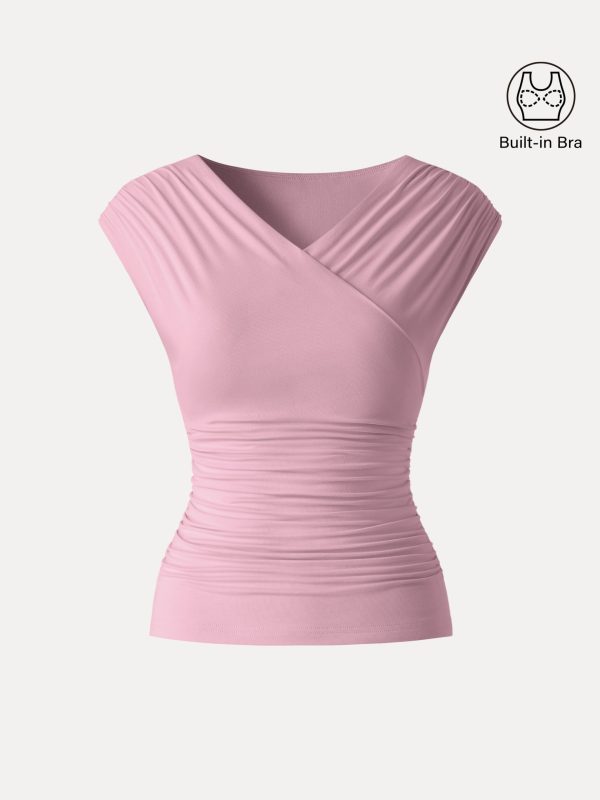 SkinKiss Surplice V-Neck Ruching Bra Top - Image 16