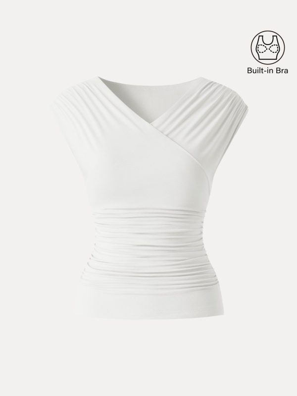 SkinKiss Surplice V-Neck Ruching Bra Top - Image 14